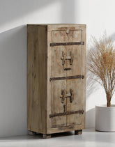 Indian Hand Carved Vintage Reclaimed Wood Cabinet D59